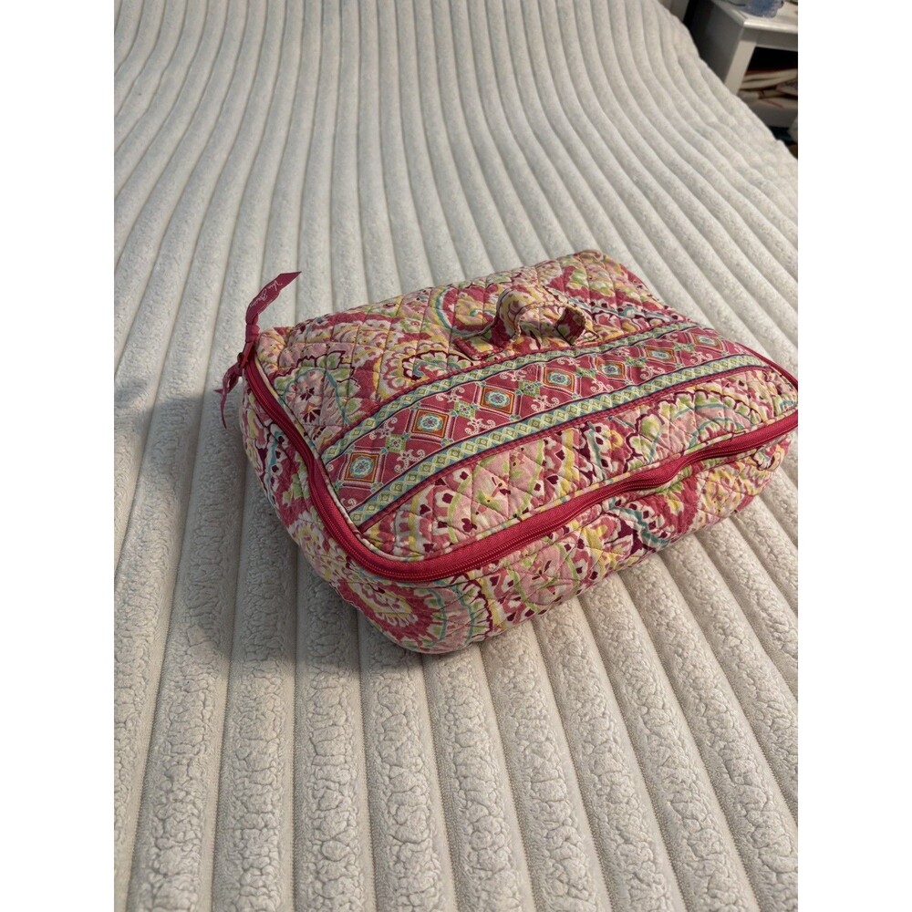 Vera Bradley Capri Melon Cosmetic Bag Y2K Square Luggage Retired pink paisley